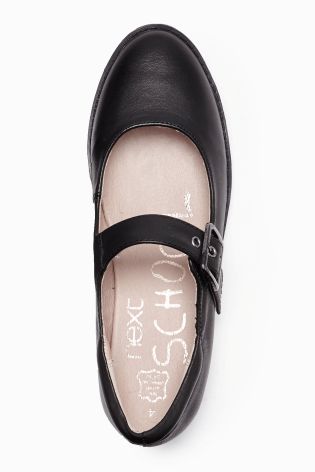 Black Chunky Buckle Shoes (Older Girls)